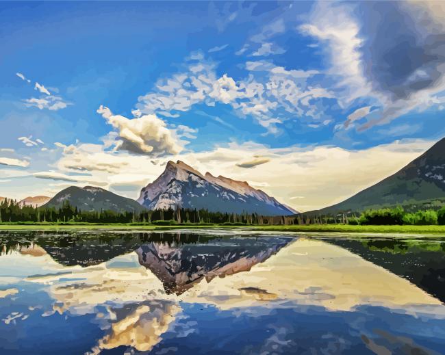 Vermilion Lakes Canada paint by number