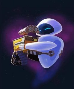 Wall E And Eve Hugging Paint By Numbers
