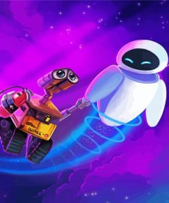 Wall E And Eve In Space Paint By Numbers