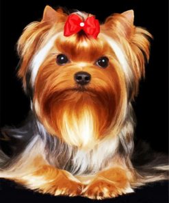 adorable yorkie puppy paint by number