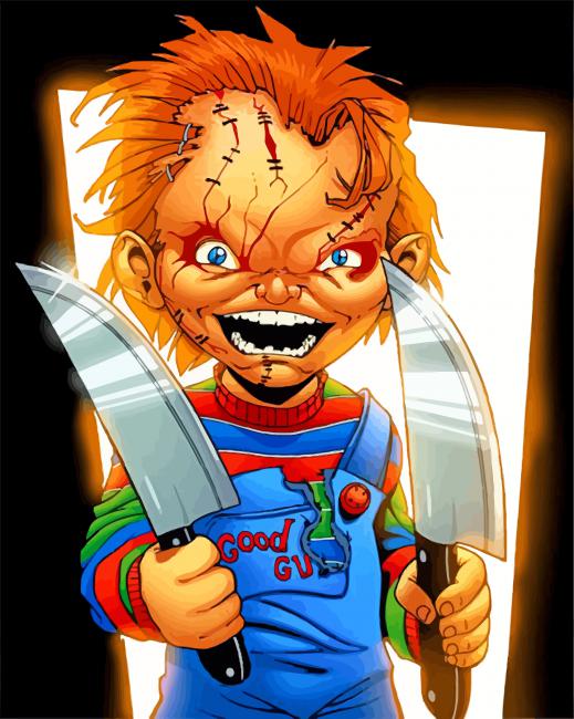Aesthetic Chucky Holding Knives Paint By Number