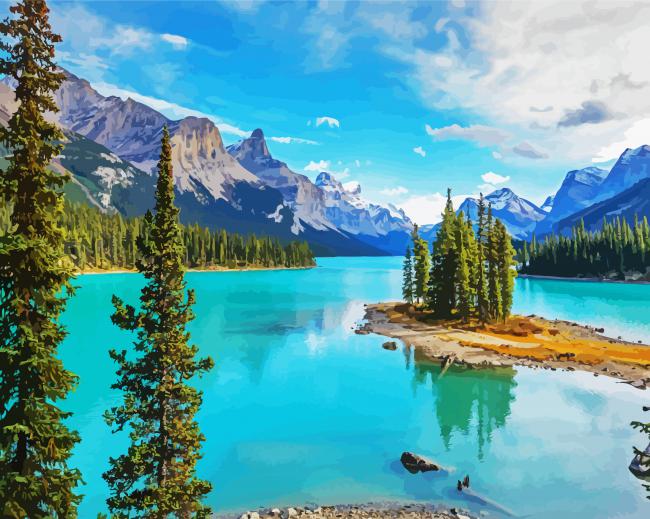 Beautiful Jasper National Park Of Canada paint by number