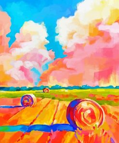 Colorful Field Bales Paint By Numbers