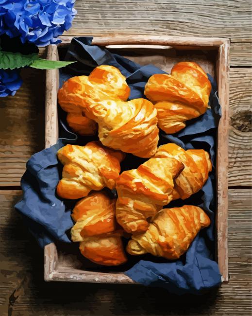 Croissant Food paint by number