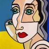 Cubism Lady Face paint by number