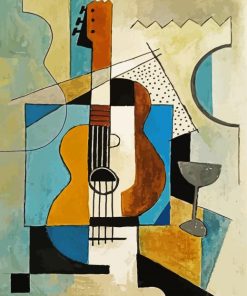 Cubist Guitar paint by number