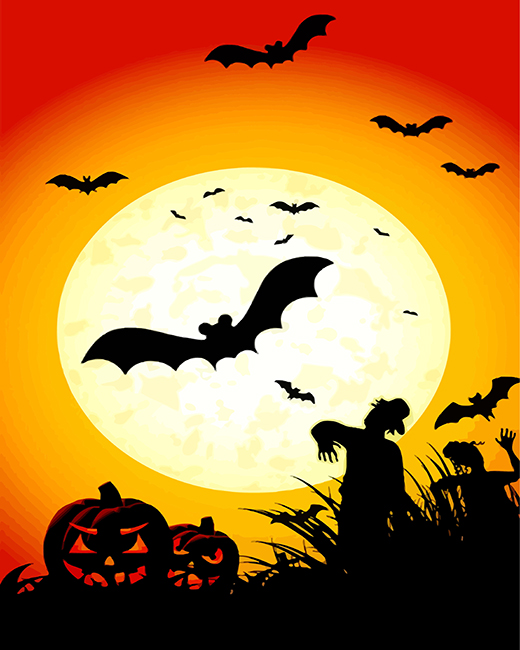 halloween Silhouette Paint By Number