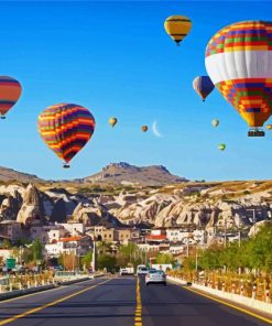 Hot Air Ballons Cappadocia Turkey paint by number
