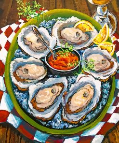 Oysters On a Half Shell Paint By Number