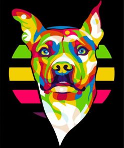 Pitbull Illustration paint by number