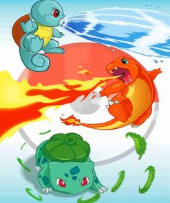 Three Pokemons Paint By Number