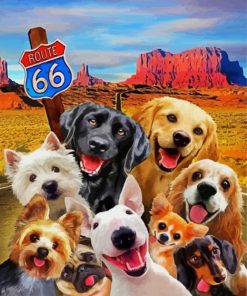 Route 66 Dogs Paint By Numbers