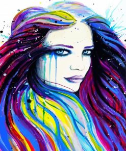 Splatter Colorful Lady paint by number