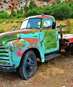 Vintage Chevy Truck paint by number