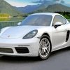 White Porsche Cayman Paint By Number