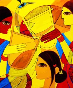 Abstract Tribal Women paint by numbers