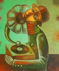 Abstract Gramophone paint by numbers