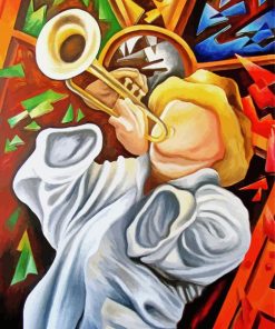 Abstract Trumpet Player paint by numbers