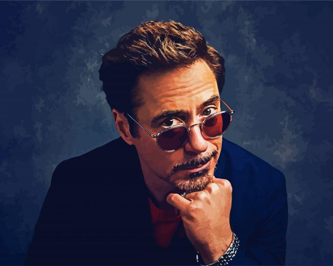 Actor Robert Downey Jr With Sunglasses paint by numbers