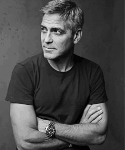 Actor Clooney Black And White paint by numbers