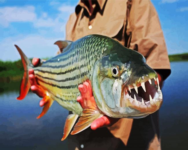 African Tigerfish paint by number