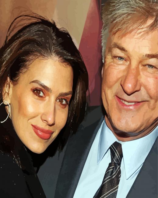 Alec Baldwin And His Wife Hilaria paint by number paint by number
