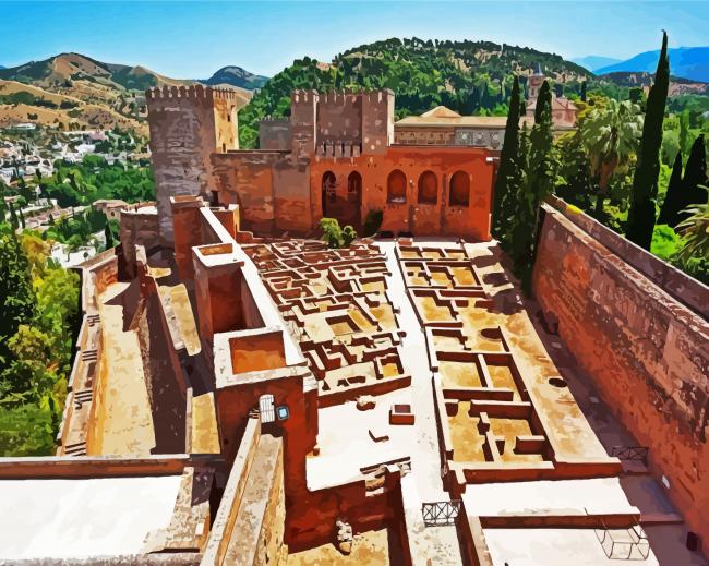 Alhambra Granada Andalusia paint by number