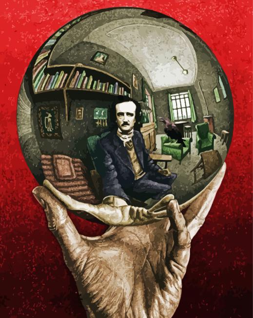 Allan Poe Crystal Ball paint by numbers