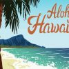Aloha Hawaii Beach Poster paint by numbers