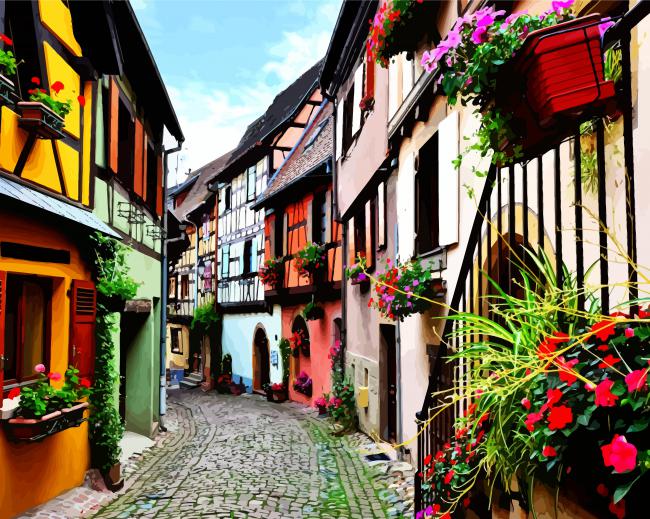 Alsace Streets paint by number