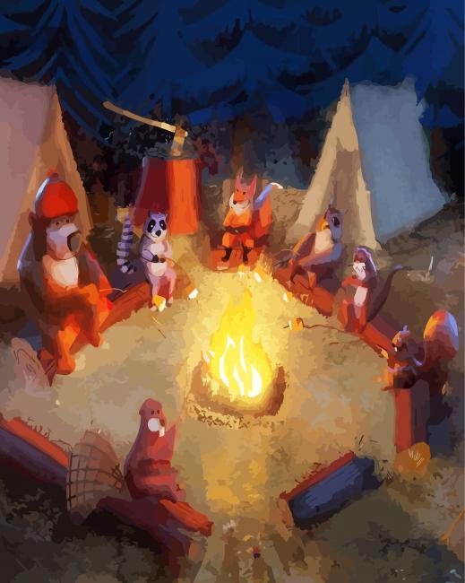 Animals Campfire paint by numbers