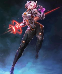 Anime Armor Girl paint by number