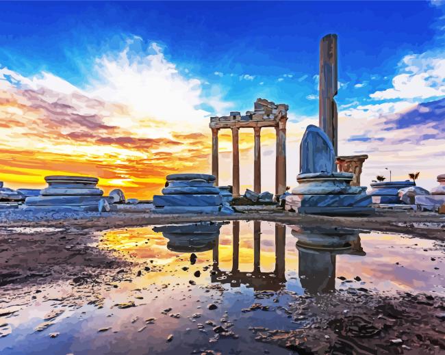 Antalya Temple of Apollo paint by numbers