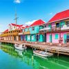 Antigua And Barbuda Colorful Buildings paint by numbers