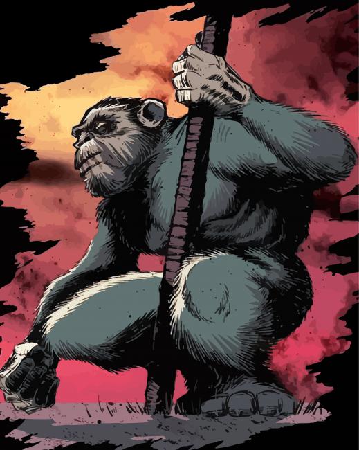 Ape Monkey Art paint by number