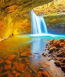 Arkansas Waterfall Landscapes paint by numbers