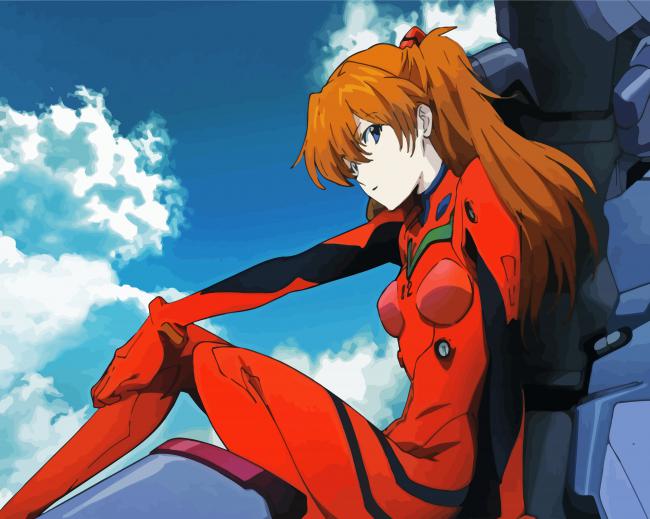 Asuka Anime Girl paint by number