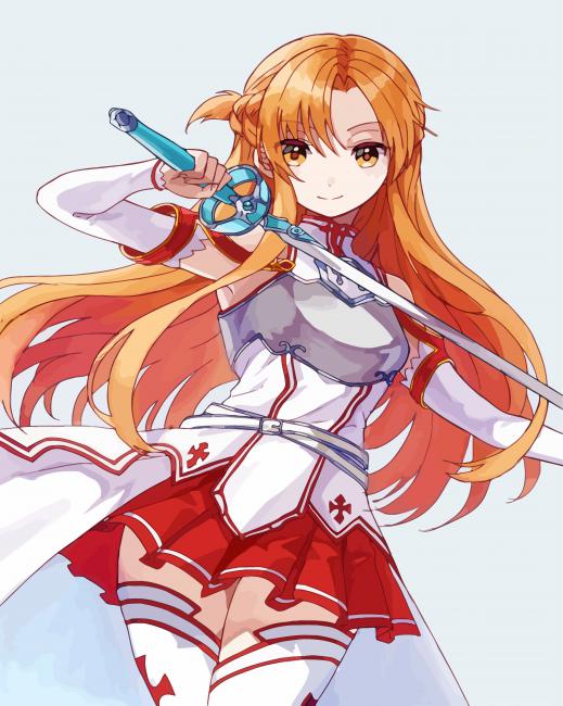 Asuna With Her Sword paint by number