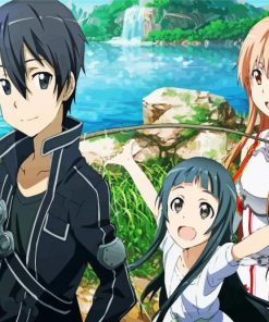 Asuna And Sao Kirito And Yui paint by number
