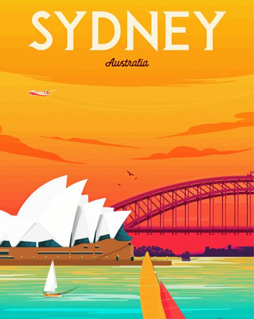 Australia Sydney City Poster paint by numbers