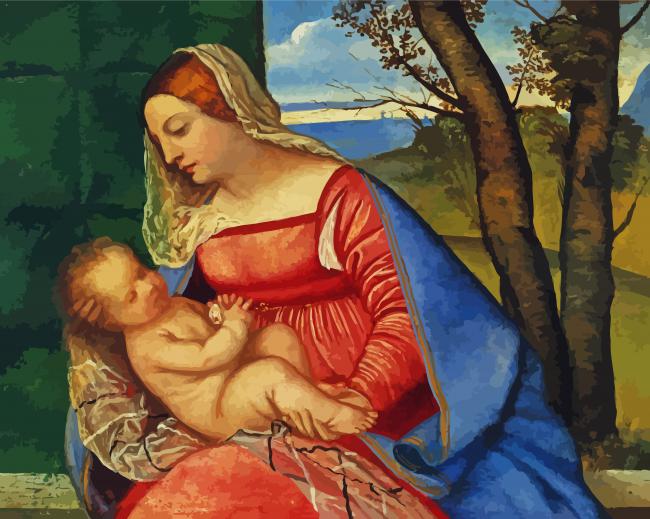 Bache Madonna By Tiziano paint by number