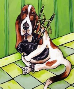 Basset Hound And Bagpipe paint by number