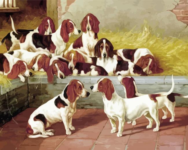 Basset Hound Puppies paint by number