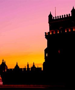 Belem Tower Silhouette paint by number