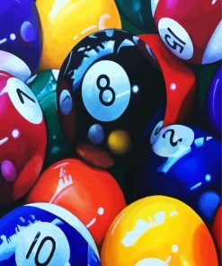 Billiard Game Balls paint by number