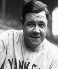 Black And White Babe Ruth paint by number