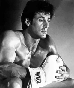 Black And White Rocky Balboa paint by number