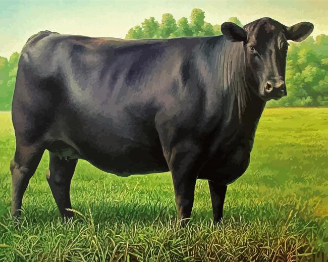 Black Angus Cattle paint by number