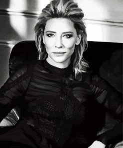 Black And White Cate Blanchett Actress paint by numbers