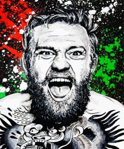 Black And White Mcgregor MMA paint by numbers